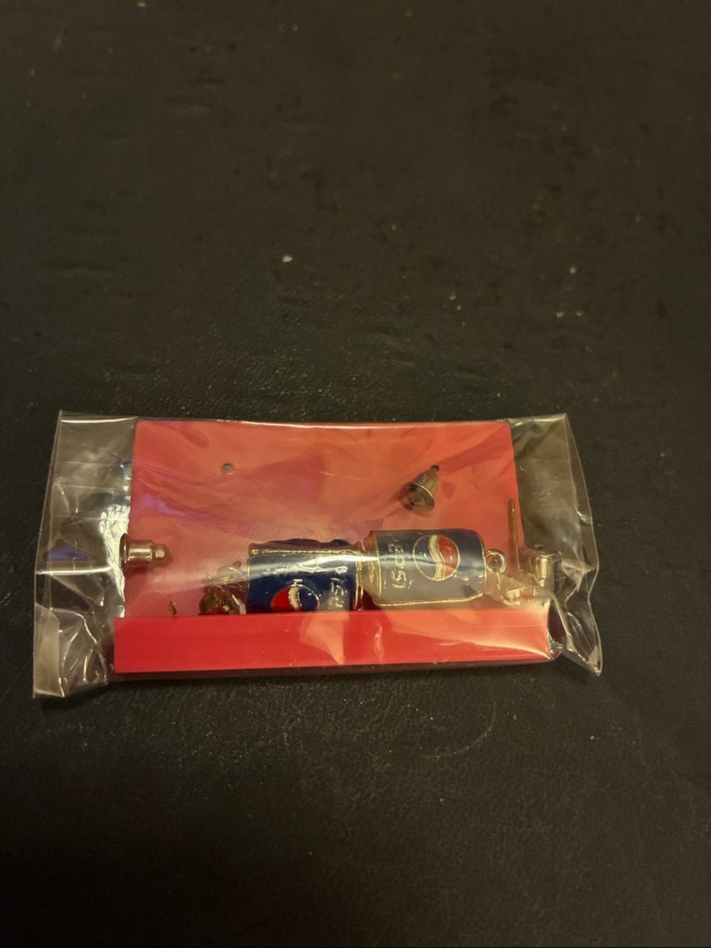 Pepsi Blue and Red Logo Cube. Stud Dangle Earrings - Picture 5 of 8
